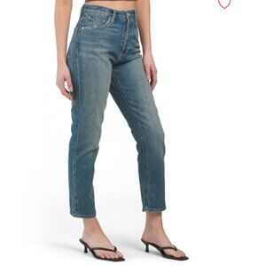 NEW PAIGE Made In Usa Billy Cropped Jeans With Covered Button Fly blue 725 4j0